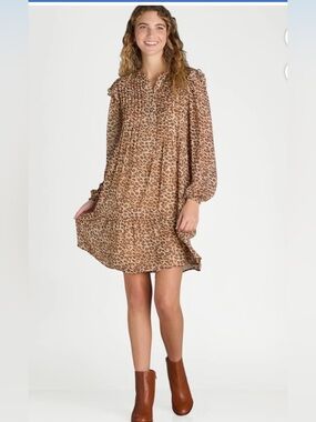 Time and Tru Sheer Animal Print Mini Dress